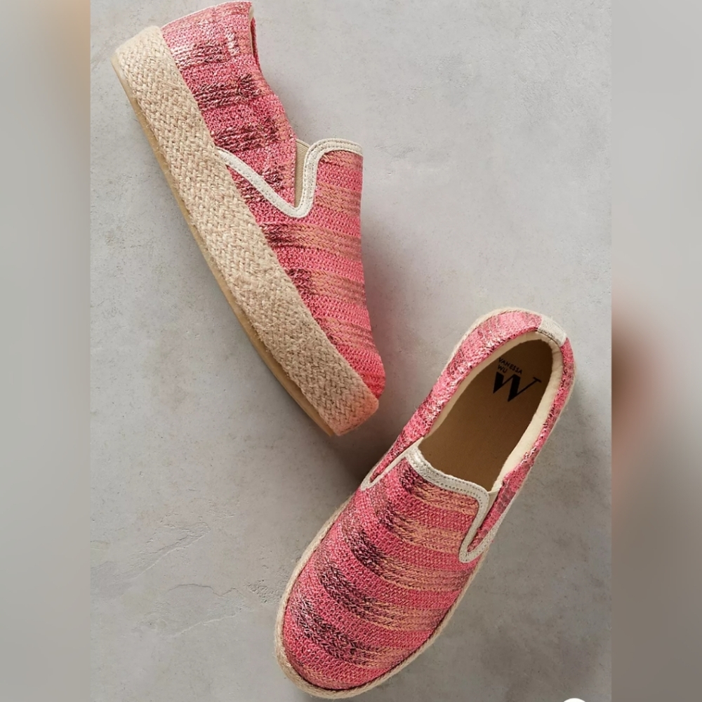 Vanessa Wu Striped Espadrilles